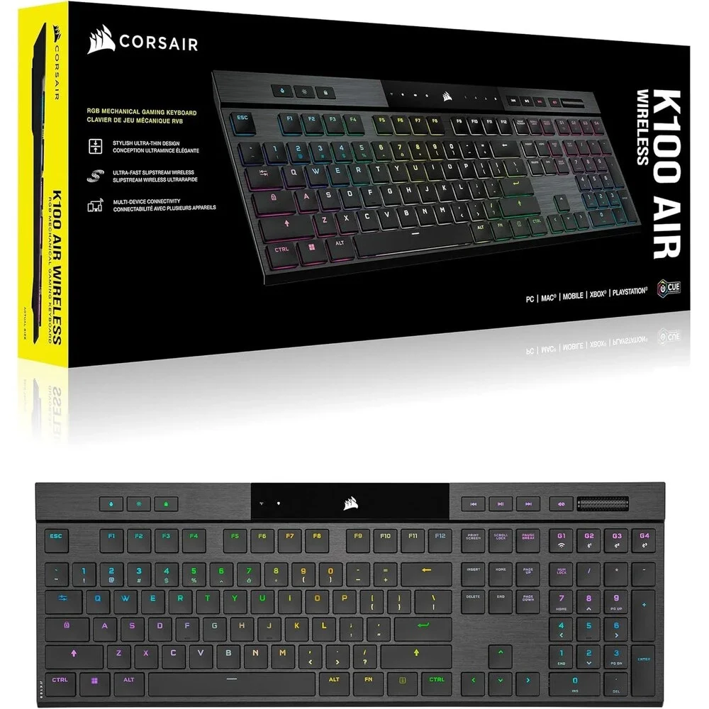 Corsair K100 AIR Wireless RGB Mechanical Gaming Keyboard - Ultra-Thin NIB